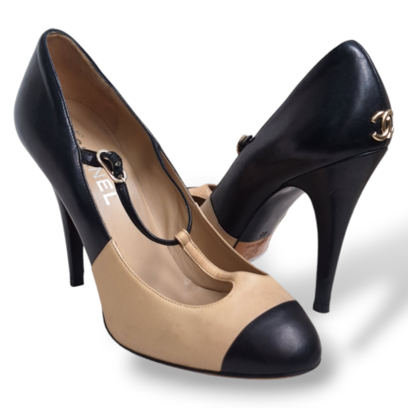 Scarpin Chanel Mary Jane Bicolor-38 Scarpin Chanel Mary Jane Bicolor-38