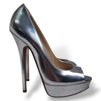Scarpin Jimmy Choo Plataforma Prata-35