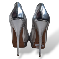 Scarpin Jimmy Choo Plataforma Prata-35