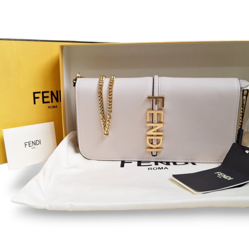 Bolsa Fendi Fendigraphy Off White  Bolsa Fendi Fendigraphy Off White