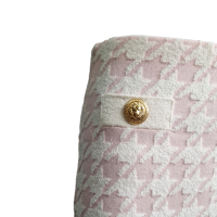 Saia Balmain Bouclé Rosa e Branco-36