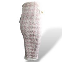 Saia Balmain Bouclé Rosa e Branco-36