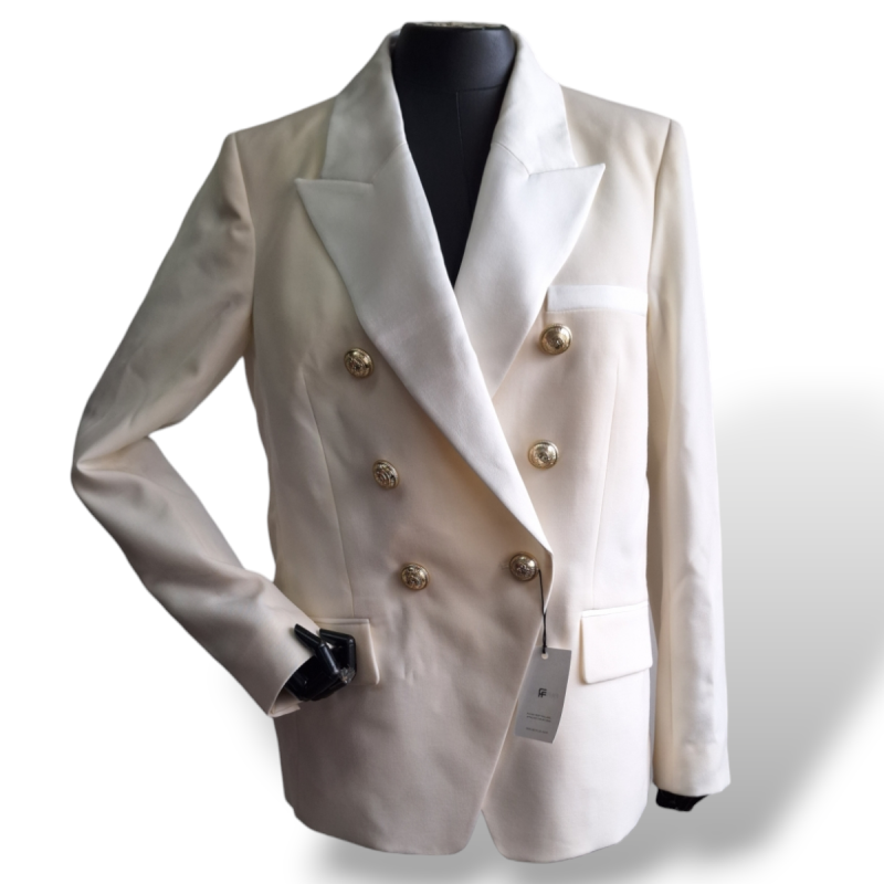 Blazer Balmain Branco e Off White-40 Blazer Balmain Branco e Off White-40