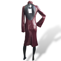 Vestido Galvan Longo Paetês Vinho - 38