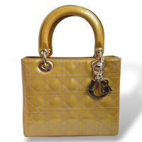 Bolsa Christian Dior Lady Dior Média Amarela