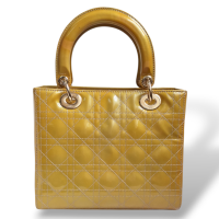 Bolsa Christian Dior Lady Dior Média Amarela