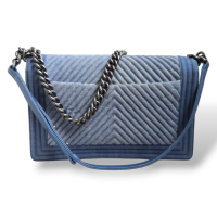 Bolsa Chanel Boy Em Denim Azul