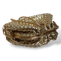Bolsa Bottega Metallic Dourada Bubble The Mini Pouch