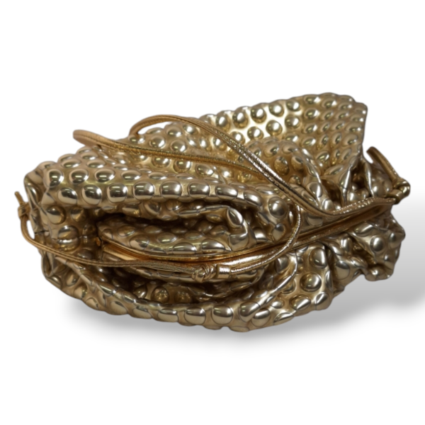 Bolsa Bottega Metallic Dourada Bubble The Mini Pouch Bolsa Bottega Metallic Dourada Bubble The Mini Pouch