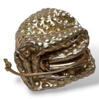 Bolsa Bottega Metallic Dourada Bubble The Mini Pouch