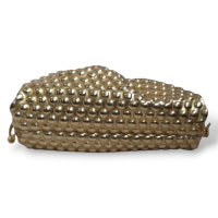 Bolsa Bottega Metallic Dourada Bubble The Mini Pouch