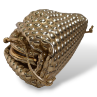 Bolsa Bottega Metallic Dourada Bubble The Mini Pouch