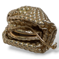 Bolsa Bottega Metallic Dourada Bubble The Mini Pouch