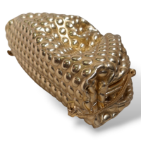 Bolsa Bottega Metallic Dourada Bubble The Mini Pouch