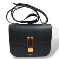 Bolsa Demellier Preta com Fecho Dourado