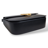 Bolsa Demellier Preta com Fecho Dourado