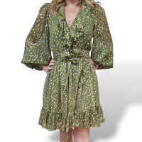 Vestido Zimmermann Verde com Dourado - 36