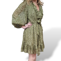 Vestido Zimmermann Verde com Dourado - 36