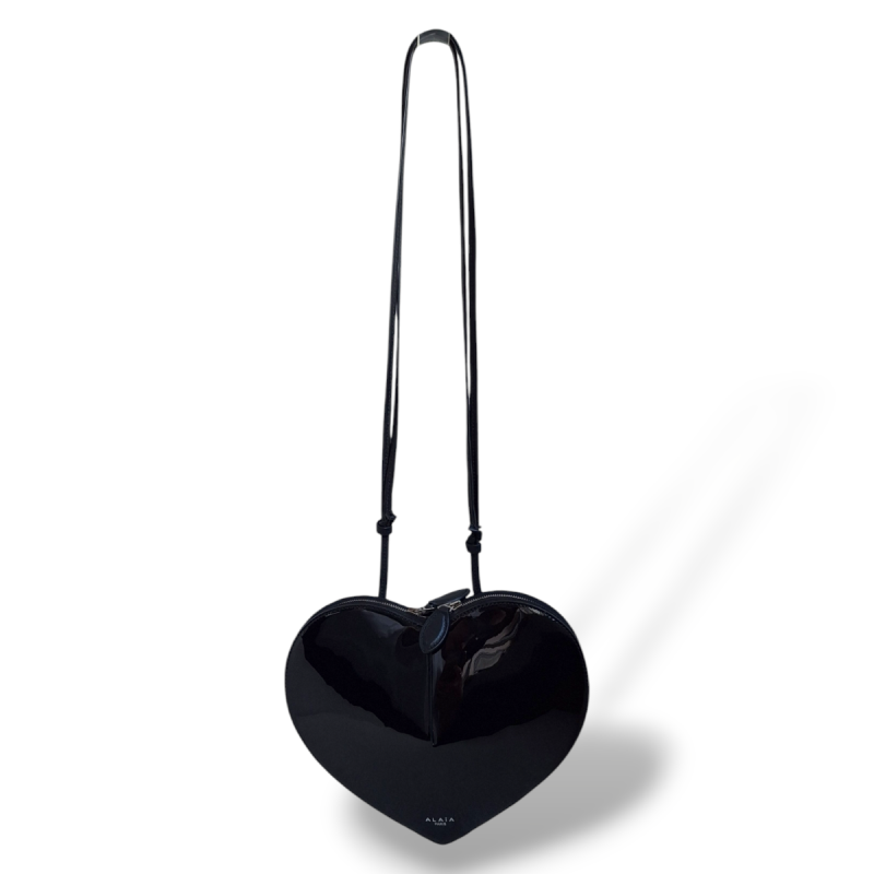 Bolsa Alaia Le Coeur Preta de Verniz 