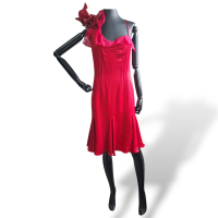 Vestido Christian Dior Vermelho com Flor - 38
