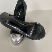 Pump Chanel Cap Toe Couro Preto-36