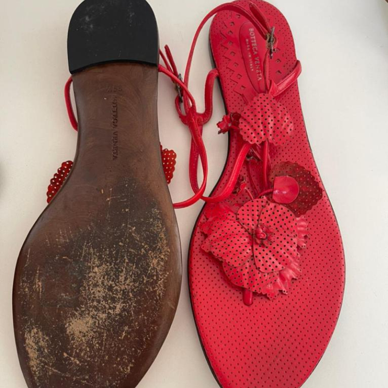 Rasteira Bottega Veneta Vermelha 38 Rasteira Bottega Veneta Vermelha 38