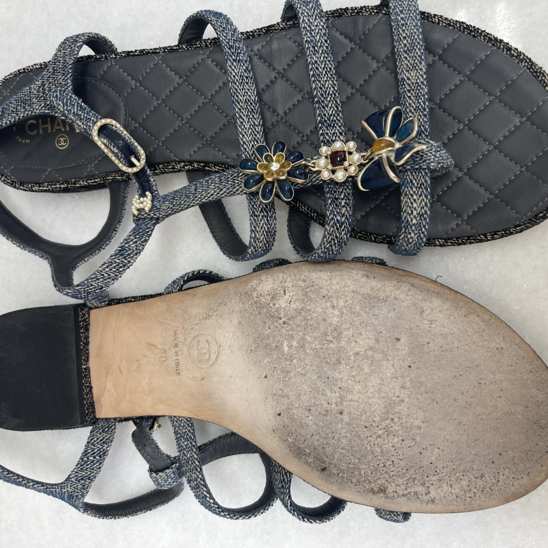 Rasteira Chanel Azul 39