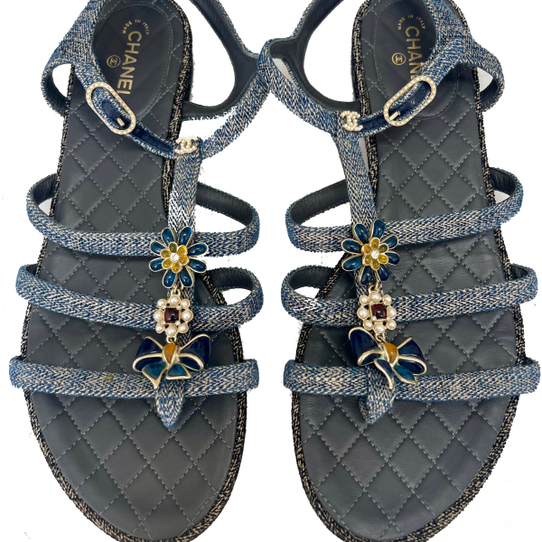 Rasteira Chanel Azul 39