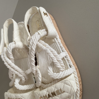 Rasteira Chanel Cortiça Matelassê Off-White 39