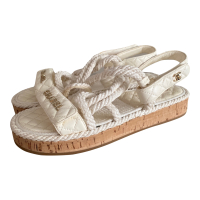 Rasteira Chanel Cortiça Matelassê Off-White 39