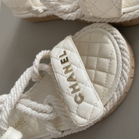 Rasteira Chanel Cortiça Matelassê Off-White 39
