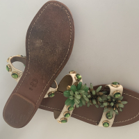 Rasteira Tory Burch Pedraria Verde - 37