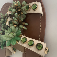 Rasteira Tory Burch Pedraria Verde - 37