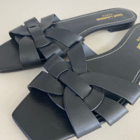 Rasteira Yves Saint Laurent Tribute Couro Preto - 38