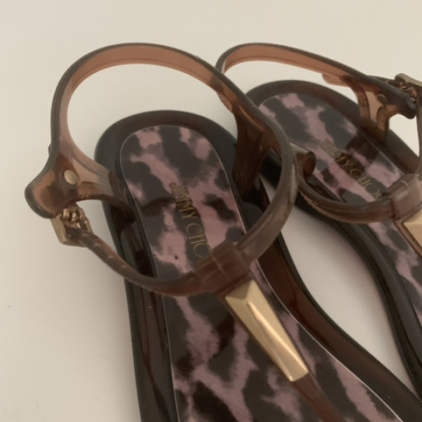 Rasteira de Plástico Jimmy Choo Onça