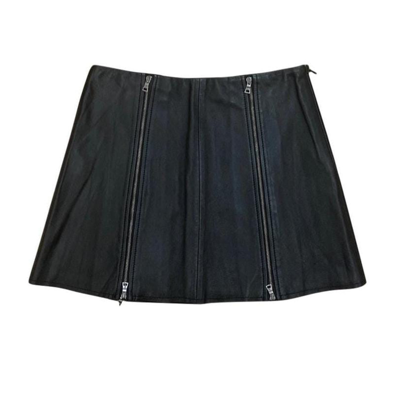 Saia BCBG Maxazria Couro Preto - PP Saia BCBG Maxazria Couro Preto - PP