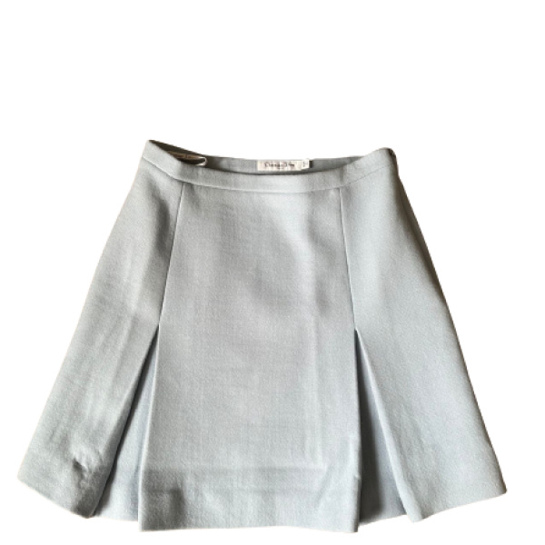 Saia Christian Dior Lã Azul-40