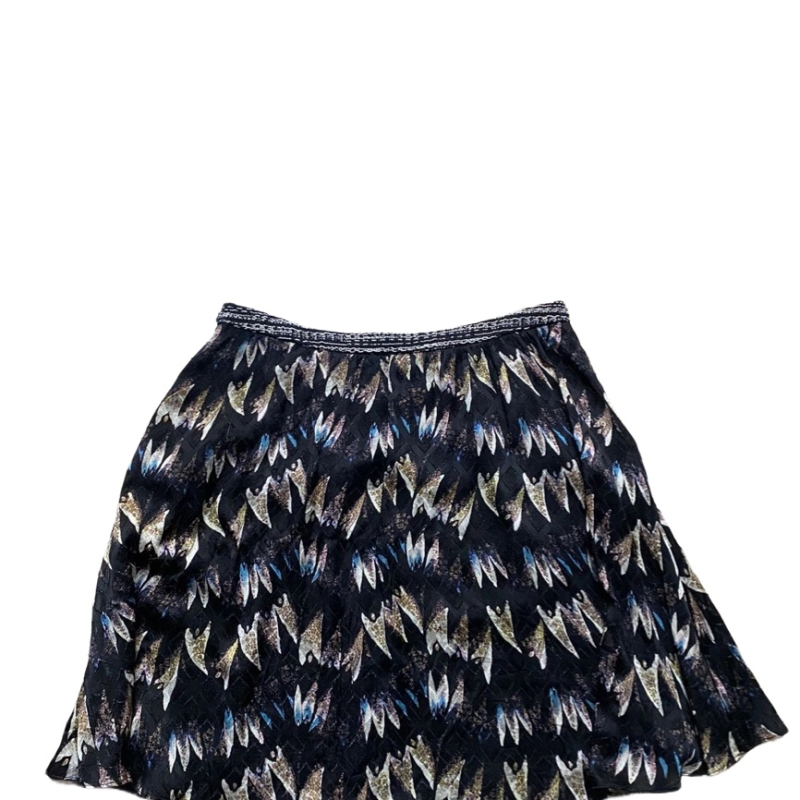 Saia Diane Von Furstenberg Seda C/ Detalhes Tricô Preto e Branco-42 Saia Diane Von Furstenberg Seda C/ Detalhes Tricô Preto e Branco-42