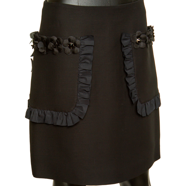 Saia Fendi Embellished Preta Flores
