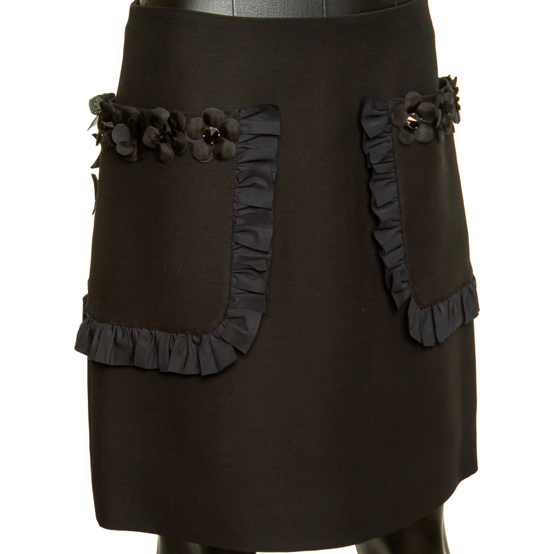 Saia Fendi Embellished Preta Flores