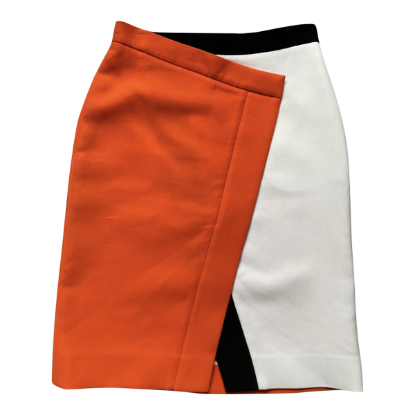 Saia Fendi Reta Fenda Cotton Laranja-38