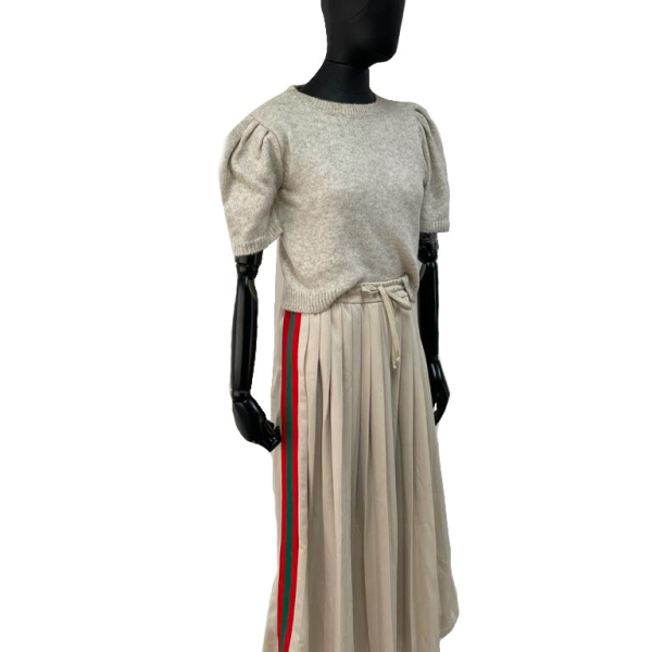 Saia Gucci Pleated Webbing Drawstring Off-White