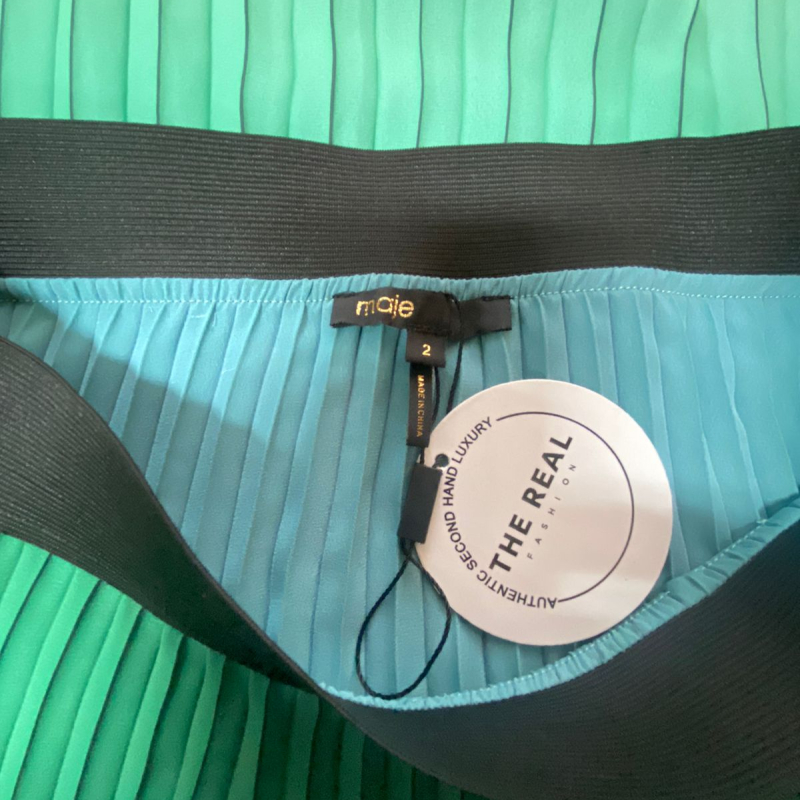 Saia Maje Midi Verde Plissada-36