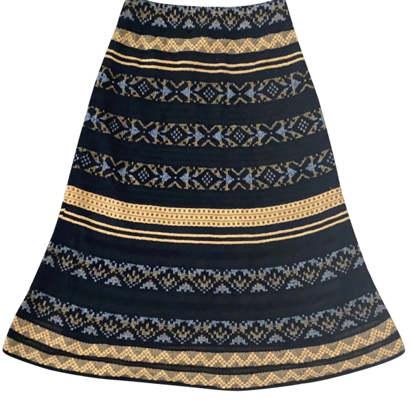 Saia Midi Missoni Tricô Colorida  Saia Midi Missoni Tricô Colorida