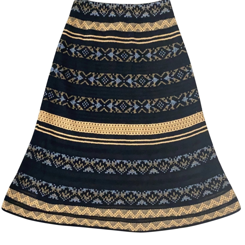 Saia Midi Missoni Tricô Colorida  Saia Midi Missoni Tricô Colorida