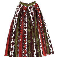 Saia Valentino Estampada Longa Vermelha-38