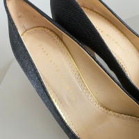 Salto Charlotte Olympia Preto com Dourado-38