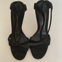 Sandália Alexander McQueen Veludo Preta