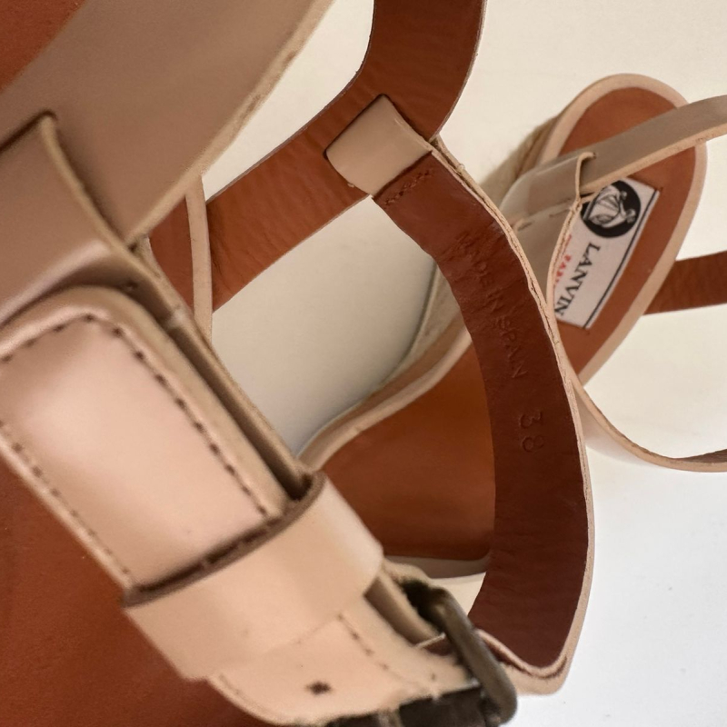 Sandália Anabela Lanvin Couro Bicolor-36