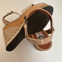 Sandália Anabela Lanvin Couro Bicolor-36